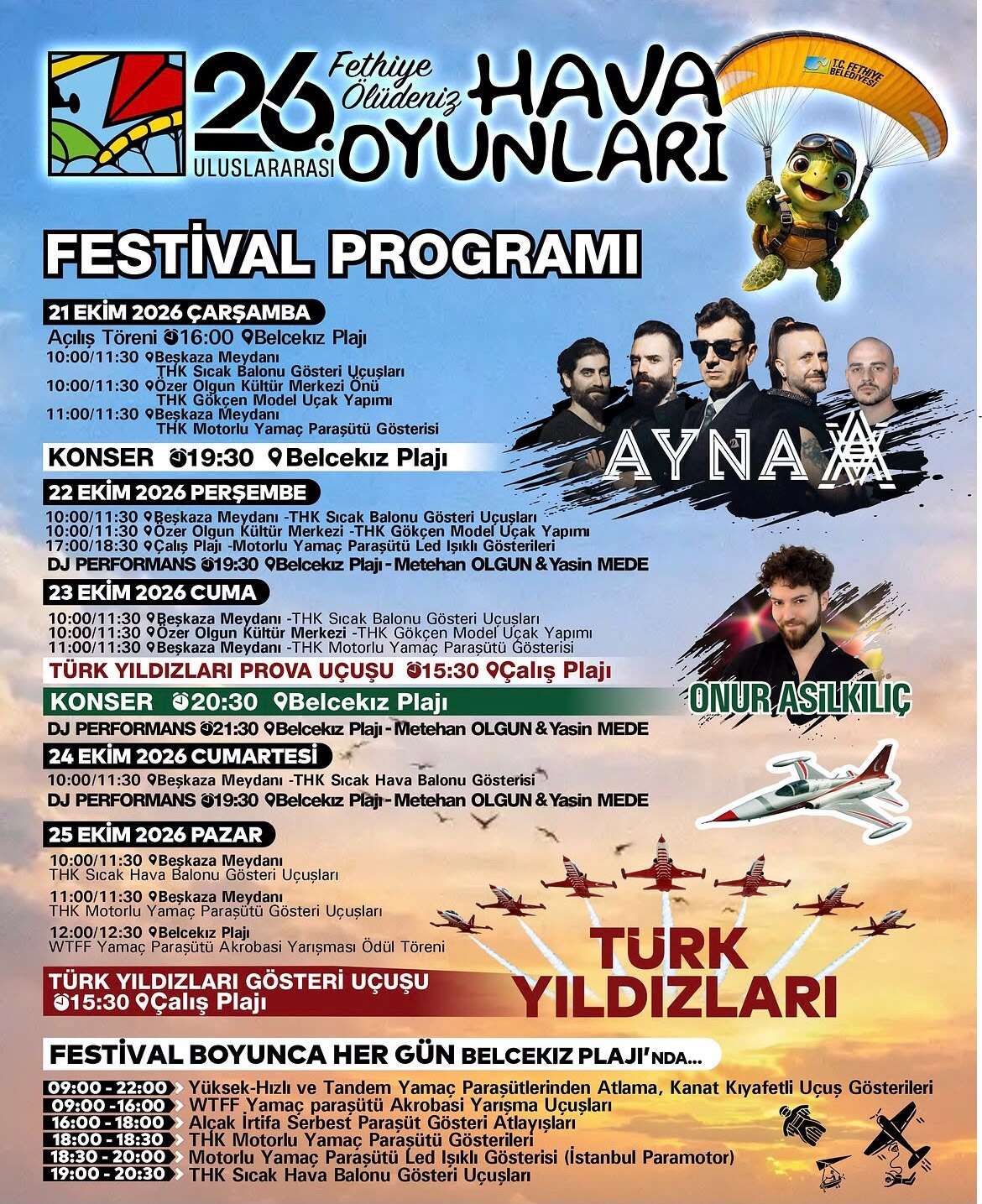 26. Uluslararası Fethiye Ölüdeniz Hava Oyunları Festivali Başladı 1